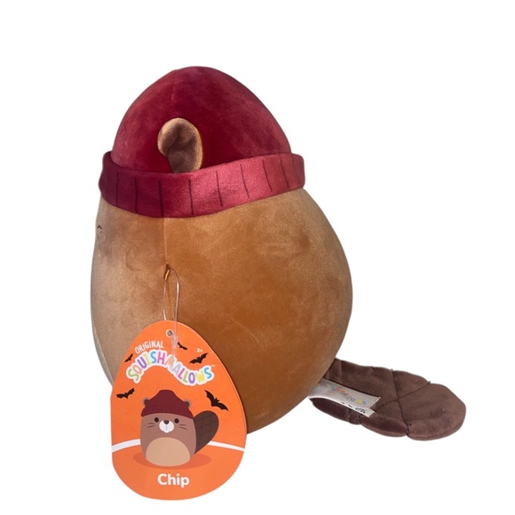 Squishmallows Squish Chip Beaver in Red Beanie 8” Plush Stuffed Animal NWT - Picture 5 of 14